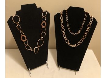 Rose Goldtone Link Necklaces
