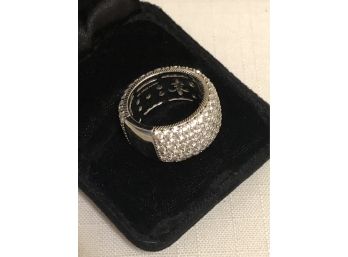 Judith Ripka Sterling Silver CZ Ring (18.3 Grams)