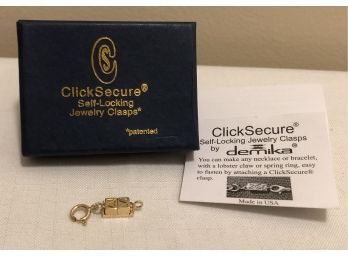 14K Gold Demika Click Secure Self Locking Jewelry Clasp (2.0 Grams)