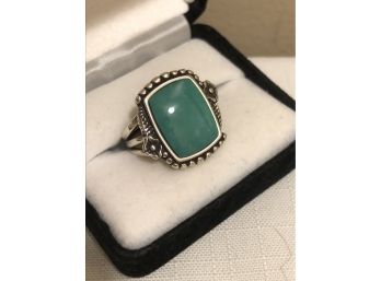 Sterling Silver Sleeping Beauty Turquoise Ring (11.0 Grams)