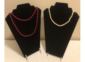 Rubellite & Shale Stone Necklaces