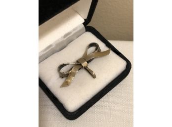 Vintage Sterling Silver Bow Brooch Watch Fob (4.0 Grams)