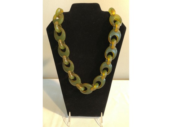 Artisan Lucite Oval Chunky Link Necklace
