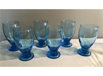 Blue Glass Water Goblets