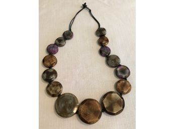 Artisan Geode Slice Style Lucite Necklace