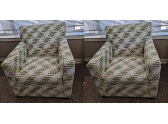 Custom Upholstered Arm Chair Pair