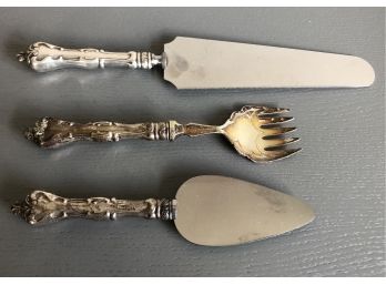 Vintage WA Sheffield Sterling Silver Handle Serving Pieces