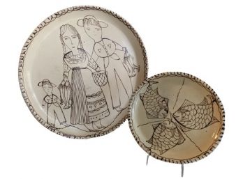 Folk Art Earthenware Platters