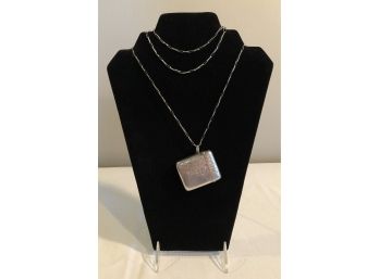 S&A Sterling Silver Locket Box Necklace (41.3 Grams)