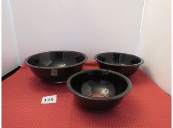 Stunning Black Pyrex Bowls Set, #175