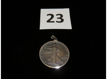 1987 Silver Dollar, Made Into A Pendant, #23