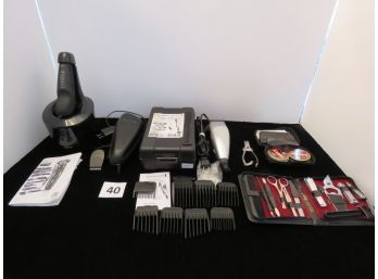 Mens Grooming Lot.  Shaver Needs New Cleaning Cartridge & Possibly New Heads, #40