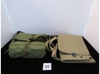 Military Medical Bag With Supplies & Canvas Map Case, #39.