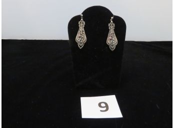 Sterling Silver & Marcasite Earrings, #9