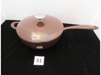 Mario Batali 4 Quart Enameled Cast Iron Saute Pan With Lid, #31