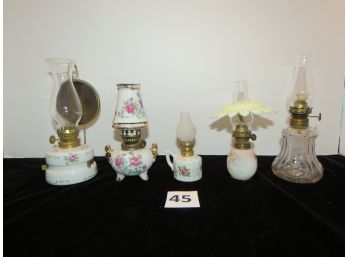 Lot Of 5 Small Oil Lamps, #45