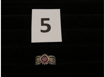 Barbara Bixby Sterling Silver/18k Gold/garnet Ring, #5