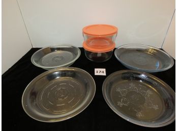 Fire King & GlasBake Pie Plates, Pyrex Covered Bowls, #174