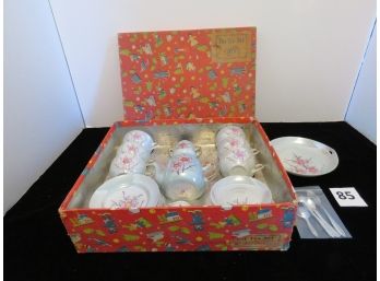 Vintage Seco (Japan) Toy Tea Set (not Plastic), Service For 6, Missing Lid Of Sugar Bowl, #85