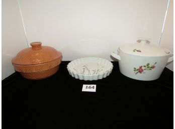 Vintage Bean Pot, Mikasa Pie Plate, Winterling (Bavaria) Tureen, #164