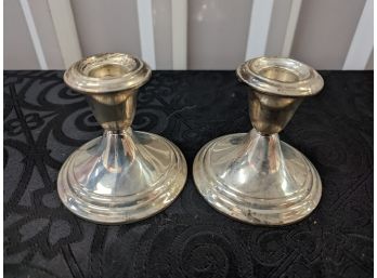 Pair Of Sterling Silver Weighted Candlesticks