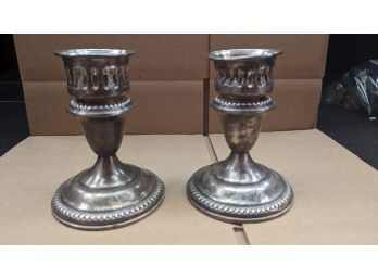 Sterling Silver Weighted Candle Holders - 2 Pieces