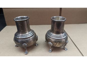 Sterling Silver Candle Holders - 2 Pieces - Approx 5.7 Ounces