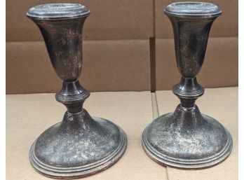 Sterling Silver Weighted Candle Holders - 2 Pieces