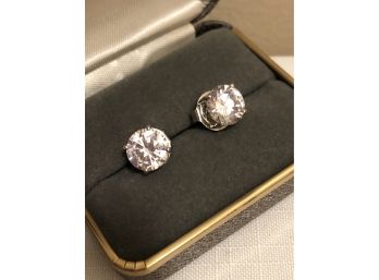 Sterling Silver 925W Signed CZ Studs (4.5 Grams)