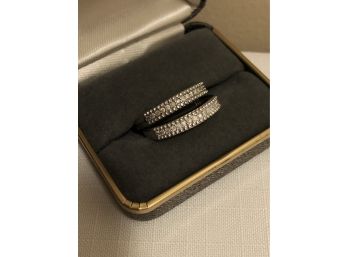 Sterling Silver 925J Signed Diamond Stacking Rings (8.3 Grams)