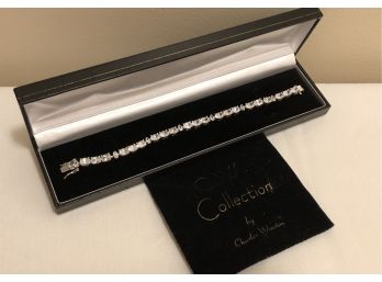 Sterling Silver CW Collection Signed CZ Bracelet (20.0 Grams)