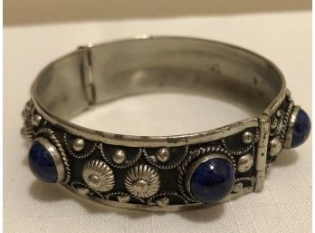 Vintage Tibetan Lapis Lazuli Bangle Bracelet
