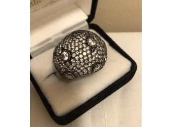 Sterling Silver P&K Signed CZ Ring (17.6 Grams)