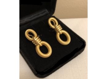 18K Italian Gold Link Earrings (8.0 Grams)