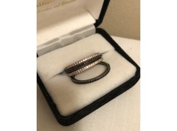 Sterling Silver CZ Stacking Rings (6.8 Grams)