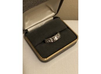 Designer Sterling Silver Tacori IV Signed CZ Ring (5.4 Grams)