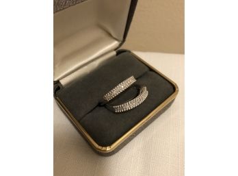 Sterling Silver 925J Signed Diamond Stacking Rings (8.4 Grams)