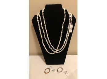 NEW!  WW Pearl Necklace & 2 Clasps