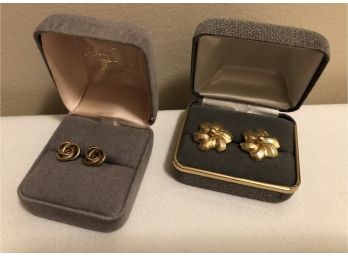 14K Gold Studs & Earring Jackets (2.7 Grams)