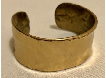 Designer Allen Jacobsen Signed Hand Wrought Brass Cuff Bracelet (66.1 Grams)