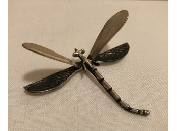 Mexican Sterling Silver CII Signed Dragonfly Brooch (17.3 Grams)
