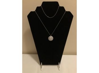 Sterling Silver CZ Mandala Necklace (4.7 Grams)
