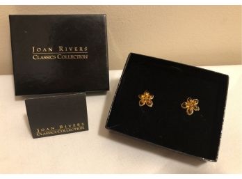 NEW! Designer Joan River Signed Flower Earrings