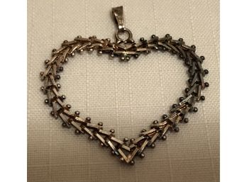 Italian Sterling Silver Milor Heart Pendant (5.1 Grams)