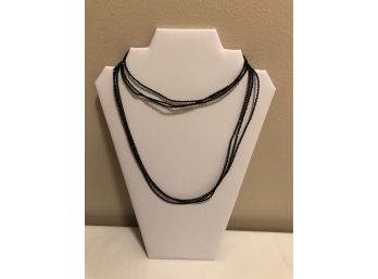 Sterling Silver BBJ Signed Faceted Nephrite Necklace