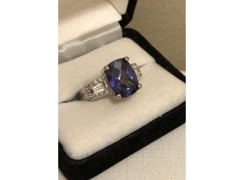 Sterling Silver GJW Signed CZ Ring (8.4 Grams)