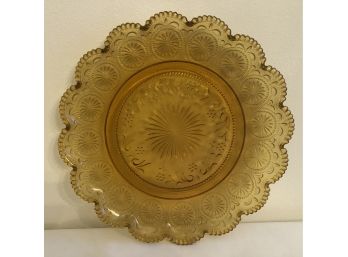Vintage Amber Depression Glass Platter