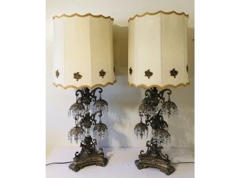 Vintage Hollywood Regency Table Lamps (Harps Marked Automax NY)