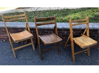 Vintage Wooden Folding Chairs