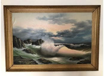 Vintage Signed Framed Oil Painting On Canvas